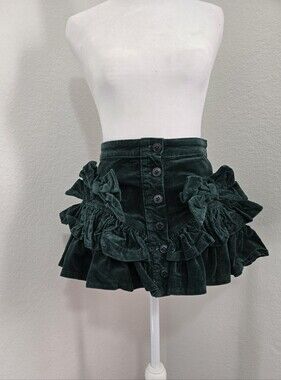Dollskill Ruffled Corduroy Mini Skirt With Bows